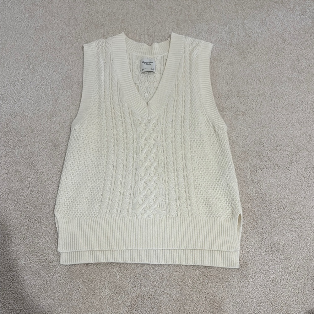 Cream Cable Knit Sweater Vest